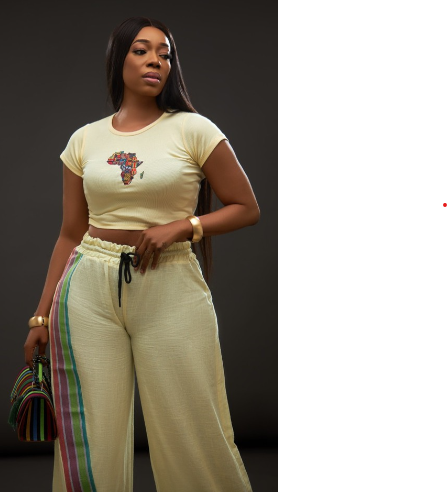 Aso Oke Trouserd African Monogram Tshirt with Linen